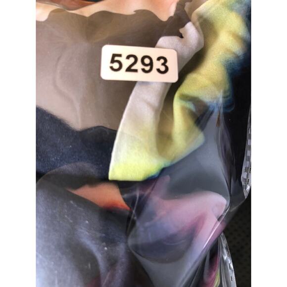 A.L.C. Leah Dress Printed Long Sleeve Smocked Waist A-Line Maxi Black Multi 0 - Picture 10 of 10